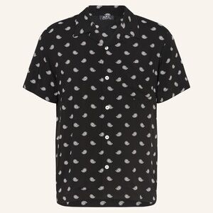 A.P.C. Men's Lloyd Paisley Vacation Shirt in Black Paisley Size M Medium